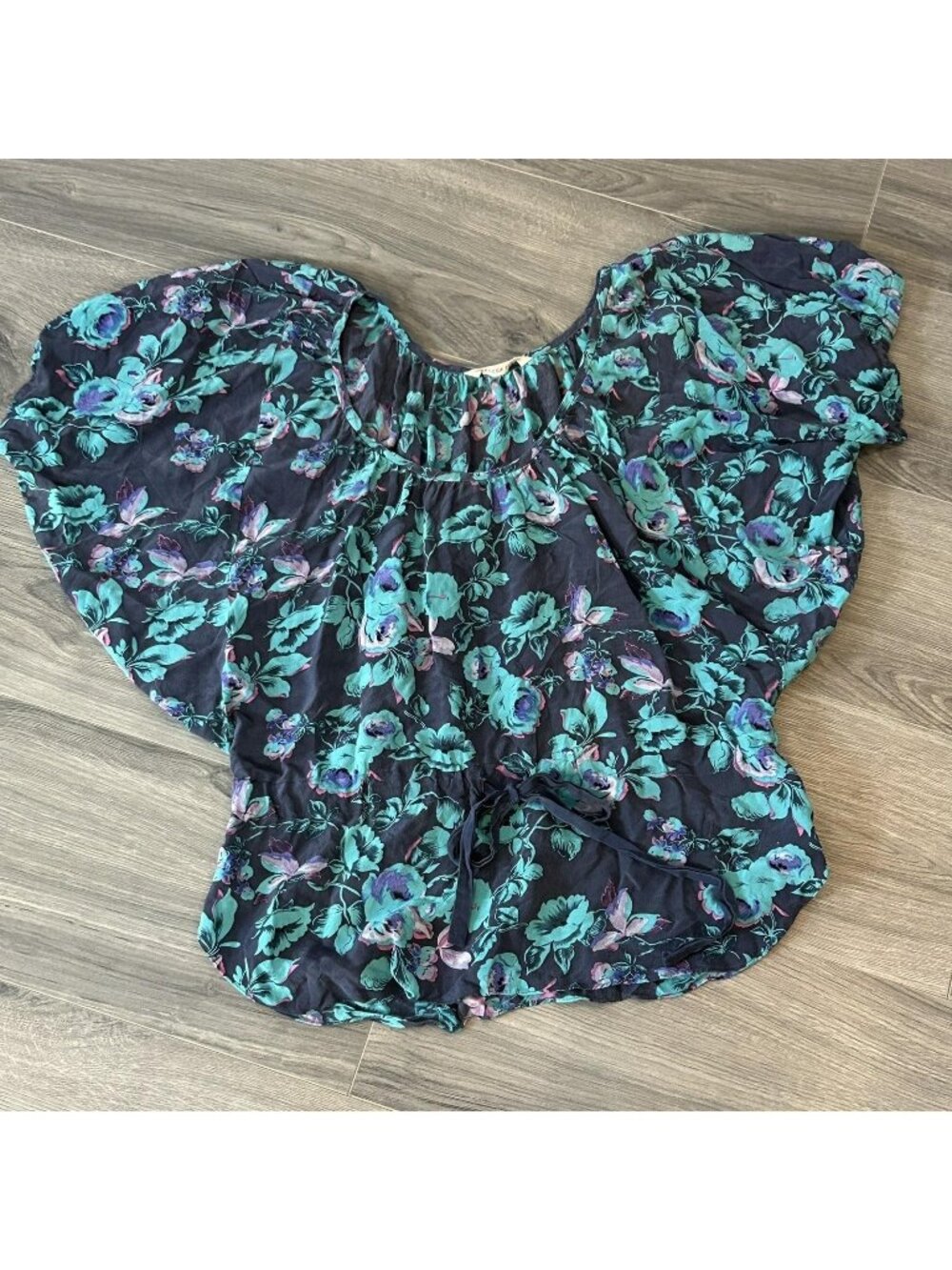 Rebecca Taylor Blouse Womens 2 Multicolor Floral Silk Kimono Top Boho Summer